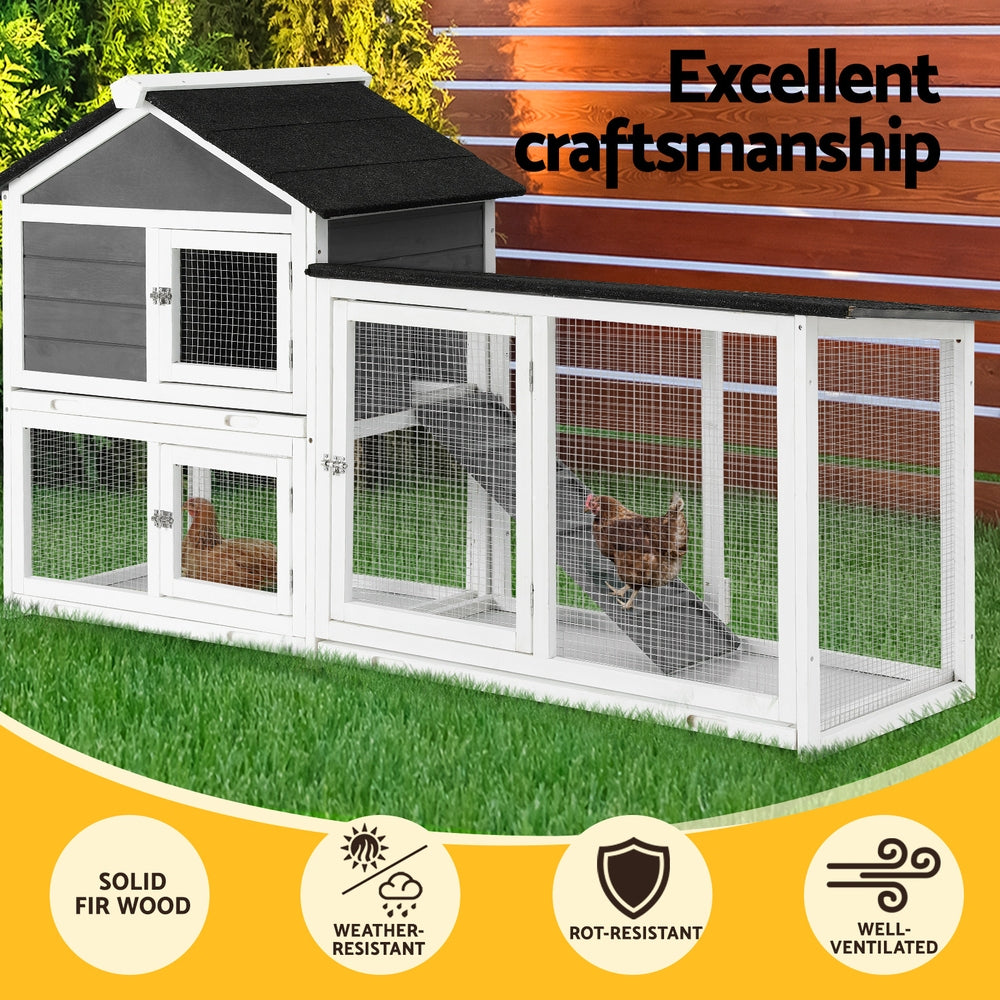 Chicken Coop Rabbit Hutch | Extra Large Wooden Run Cage with Run