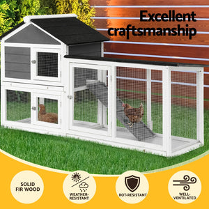 Chicken Coop Rabbit Hutch | Extra Large Wooden Run Cage with Run