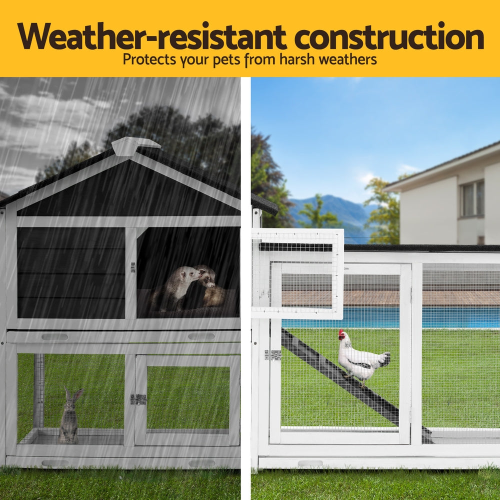 Chicken Coop Rabbit Hutch | Extra Large Wooden Run Cage with Run