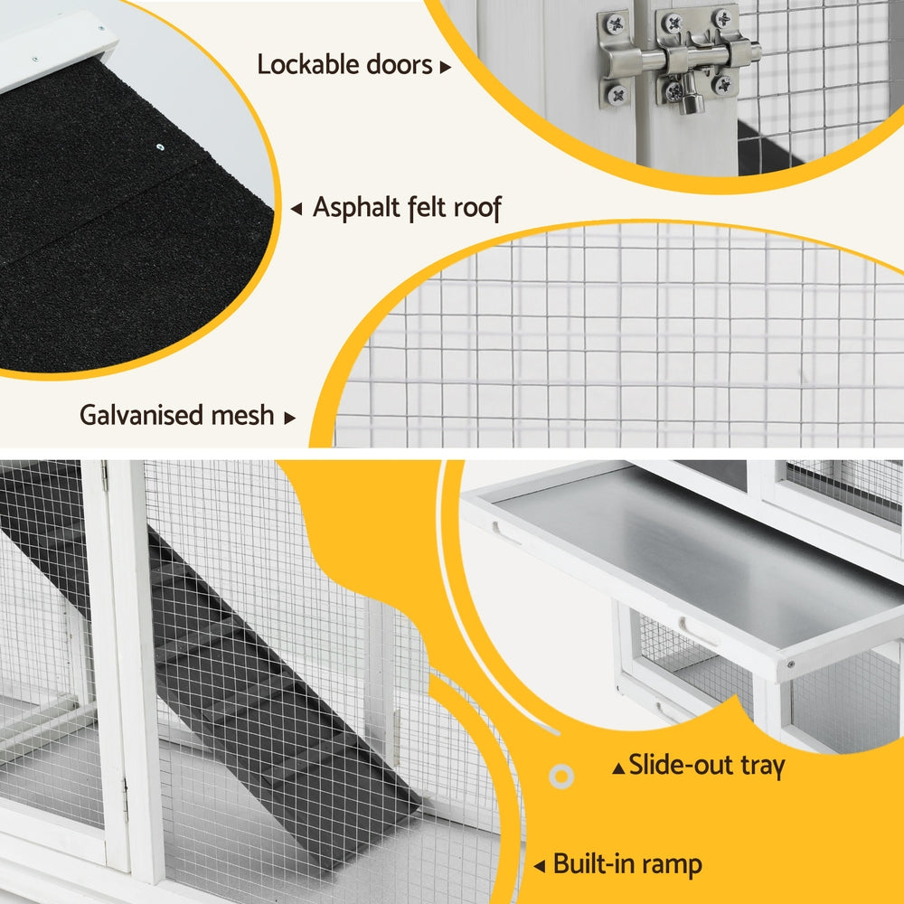 Chicken Coop Rabbit Hutch | Extra Large Wooden Run Cage with Run