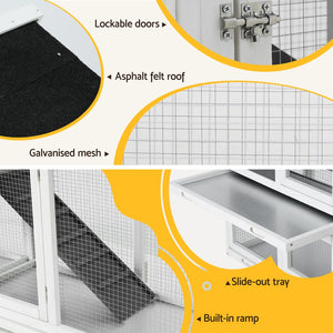 Chicken Coop Rabbit Hutch | Extra Large Wooden Run Cage with Run