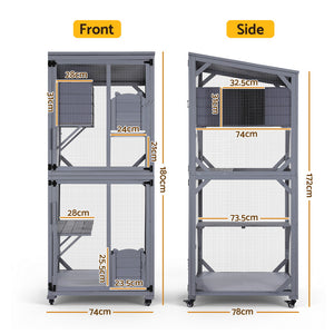 Wooden Pet House | 180cm | Cat Condo / Rabbit Hutch | Small Dog Enclosure