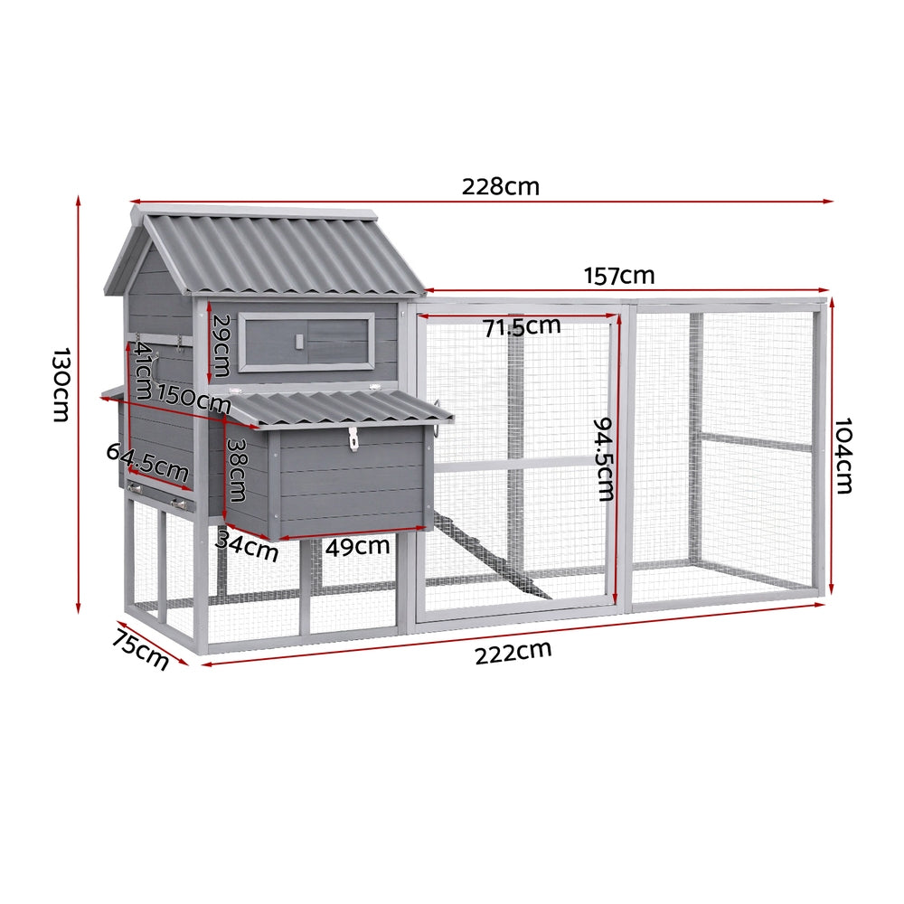 Extra Large Chicken Coop | Wooden Run | Rabbit Hutch / Poultry House | Outdoor