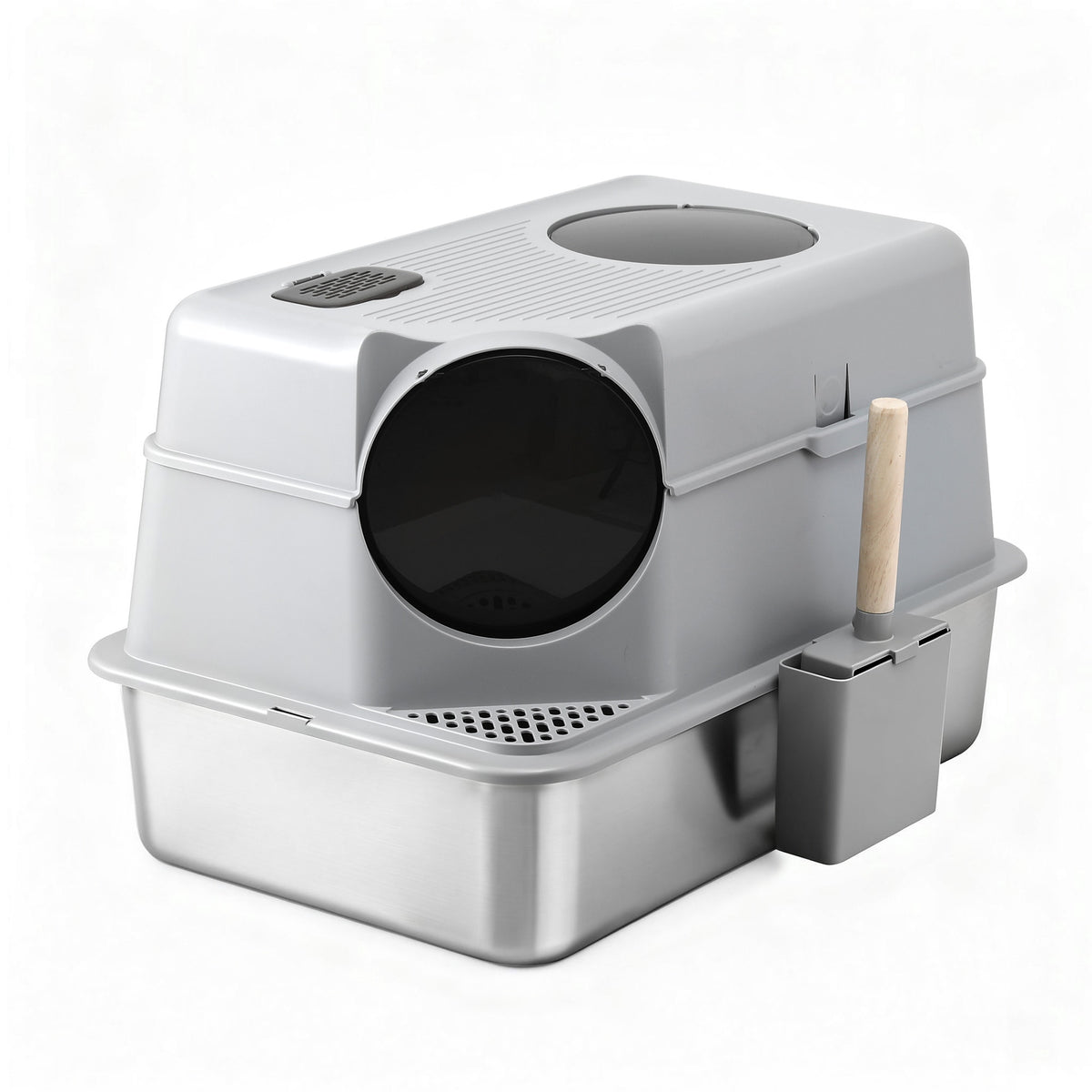 Cat Litter Box | Stainless Steel | High Sided | Odour Control | Large