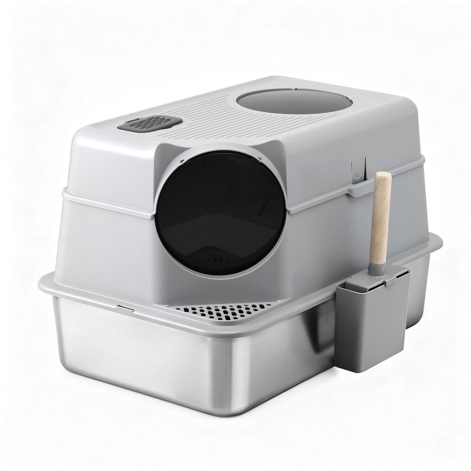 Cat Litter Box | Stainless Steel | High Sided | Odour Control | Large