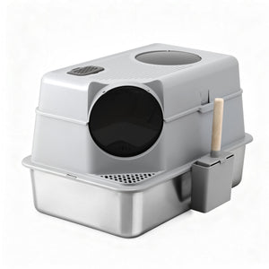Cat Litter Box | Stainless Steel | High Sided | Odour Control | Large