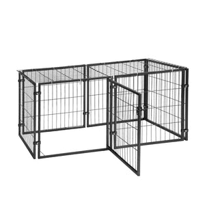 Large Dog Crate Playpen | 129cm | Puppy Pen Enclosure | Black