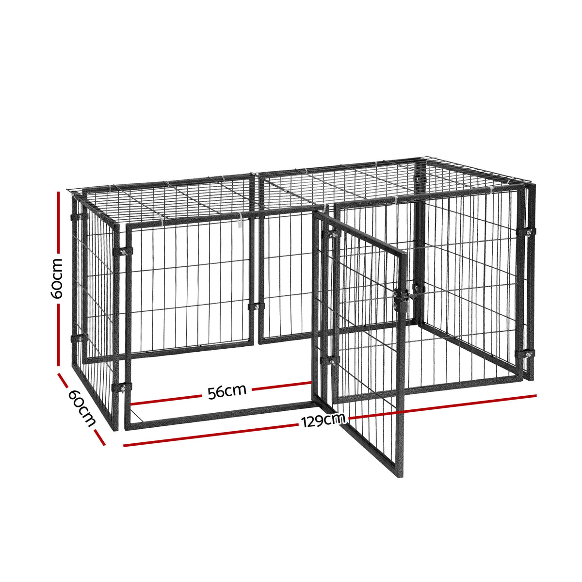 Large Dog Crate Playpen | 129cm | Puppy Pen Enclosure | Black
