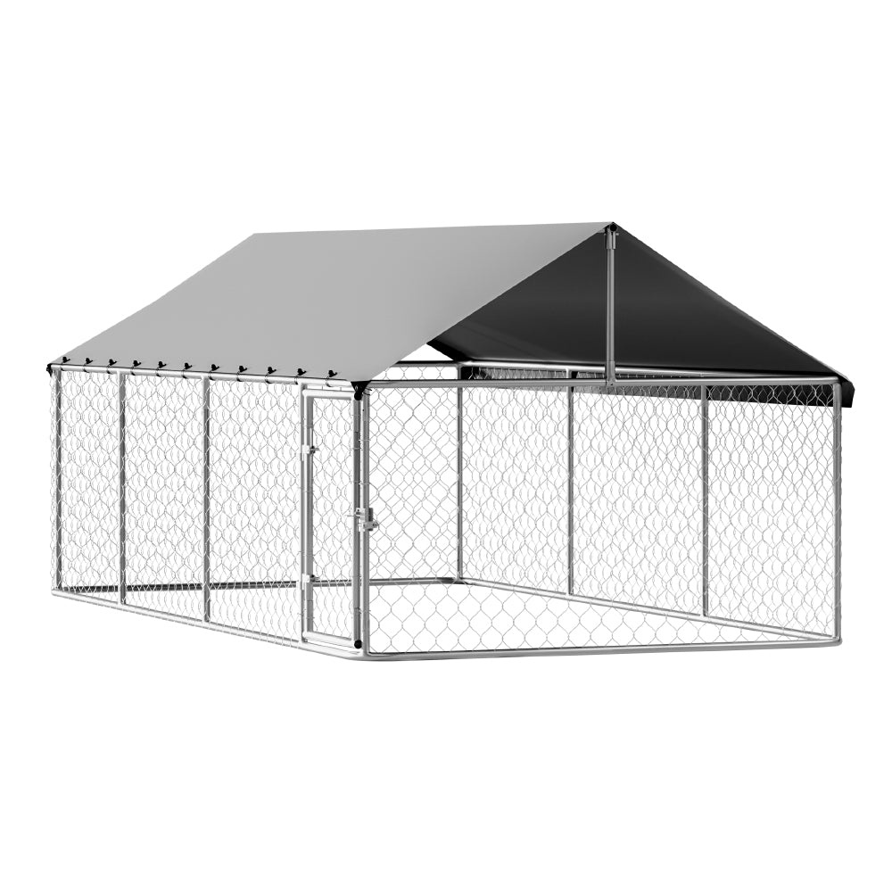 XL Dog Kennel | Large Pet House with Run Cage | 2m x 4m Outdoor Enclosure
