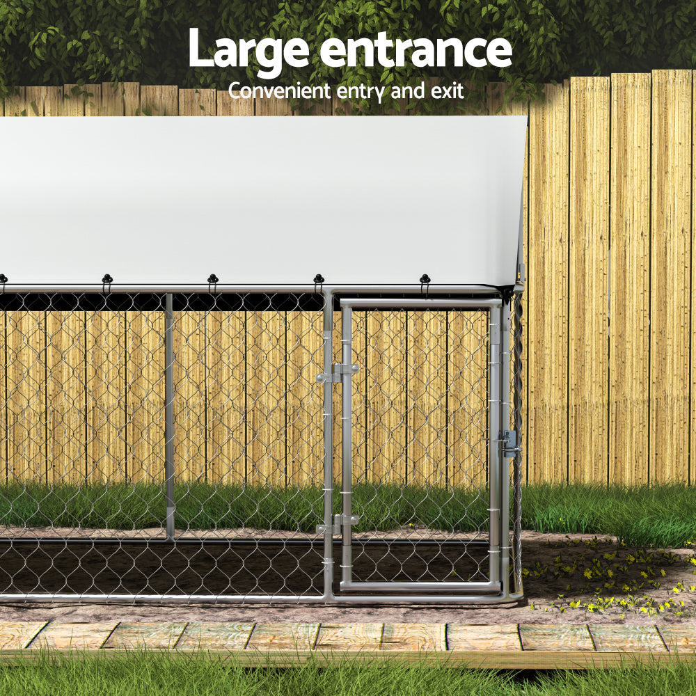 XL Dog Kennel | Large Pet House with Run Cage | 2m x 4m Outdoor Enclosure