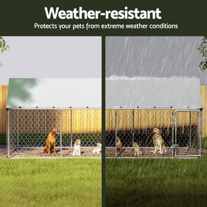 XL Dog Kennel | Large Pet House with Run Cage | 2m x 4m Outdoor Enclosure