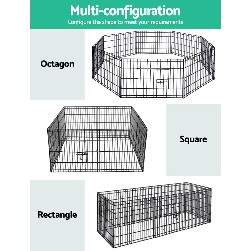 24" 8 Panel Dog Playpen | Pet Fence Exercise Cage Enclosure Play Pen