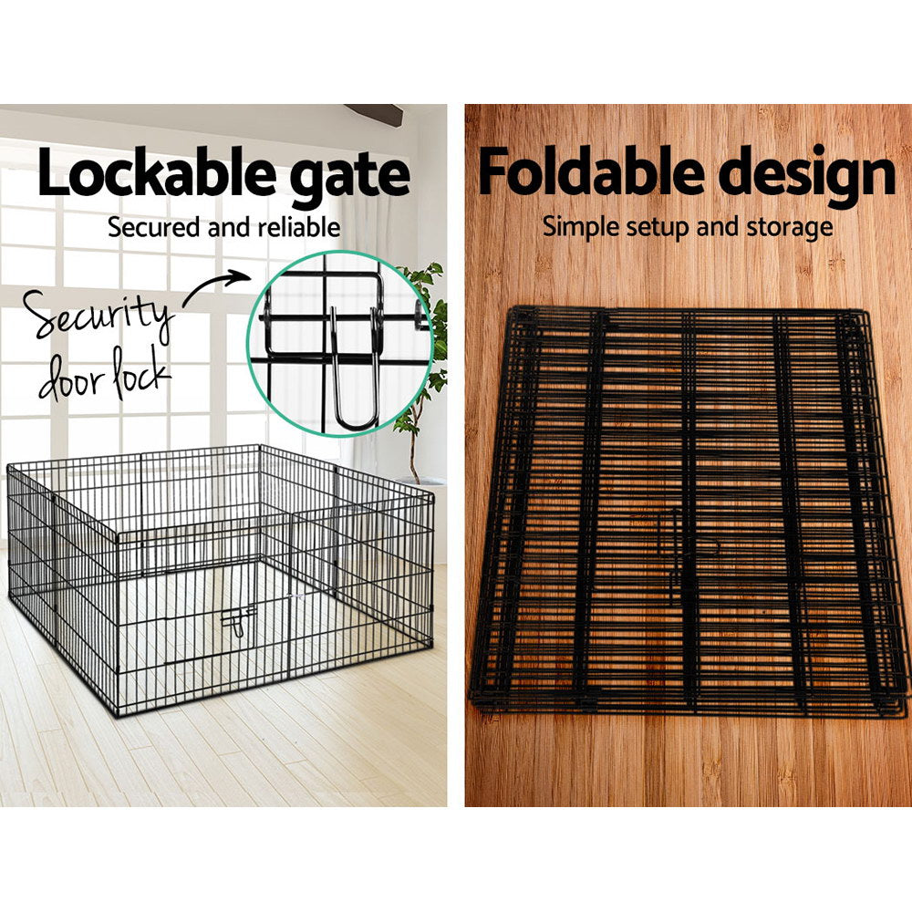 24" 8 Panel Dog Playpen | Pet Fence Exercise Cage Enclosure Play Pen