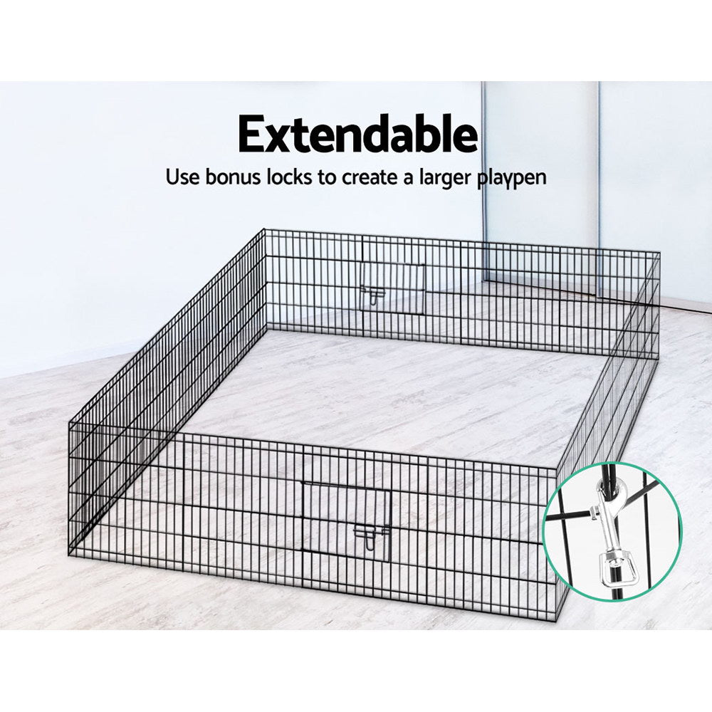 24" 8 Panel Dog Playpen | Pet Fence Exercise Cage Enclosure Play Pen