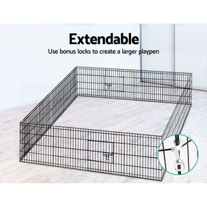 24" 8 Panel Dog Playpen | Pet Fence Exercise Cage Enclosure Play Pen