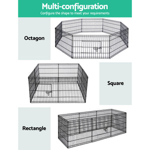 2x24" 8 Panel Dog Playpen | Pet Fence Exercise Cage Enclosure Play Pen