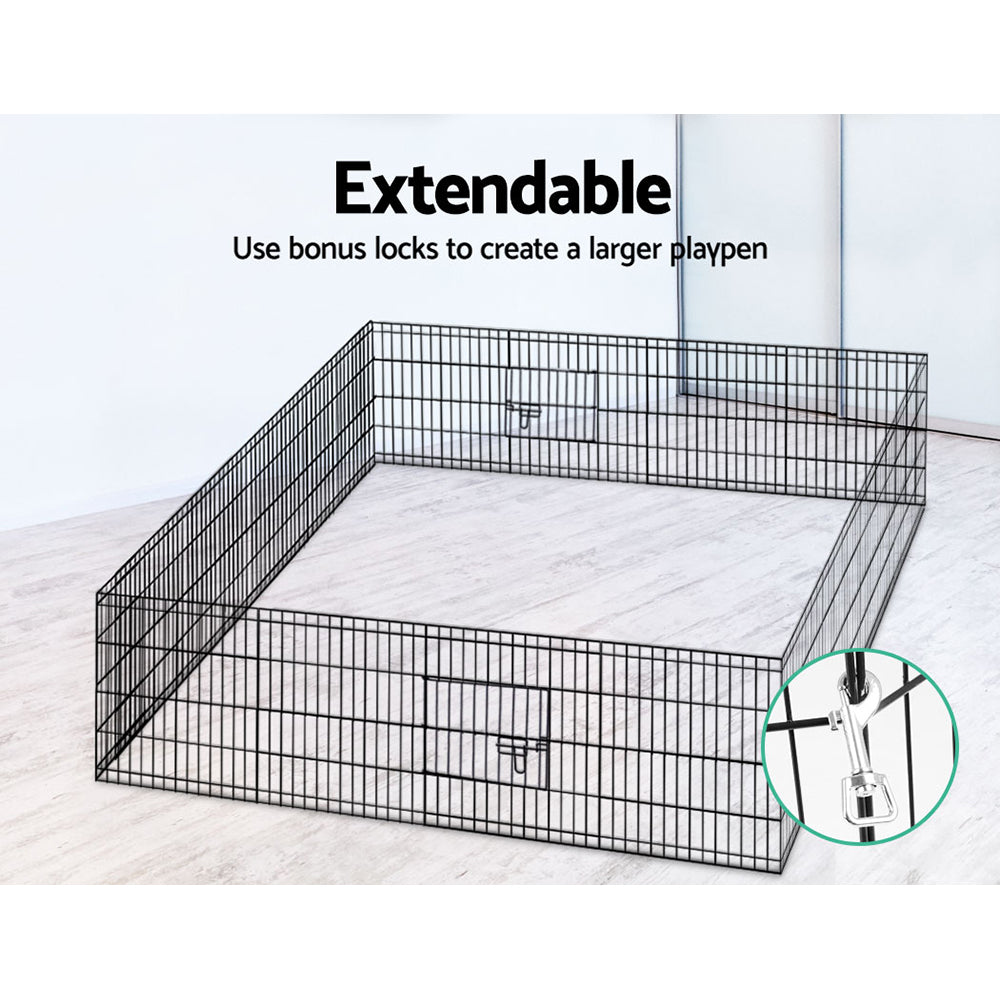 2x24" 8 Panel Dog Playpen | Pet Fence Exercise Cage Enclosure Play Pen