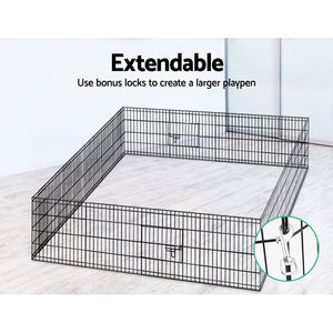 2x24" 8 Panel Dog Playpen | Pet Fence Exercise Cage Enclosure Play Pen