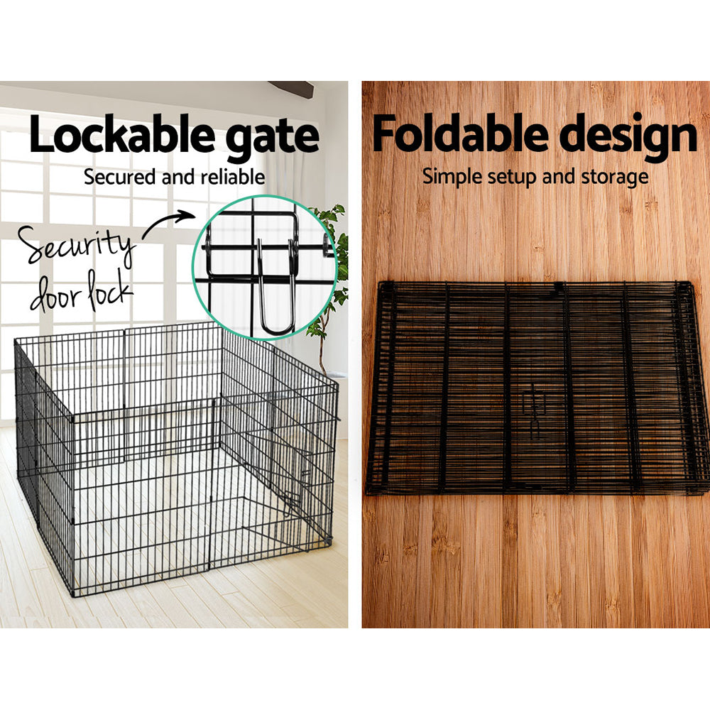 30" 8 Panel Dog Playpen | Pet Fence Exercise Cage Enclosure Play Pen