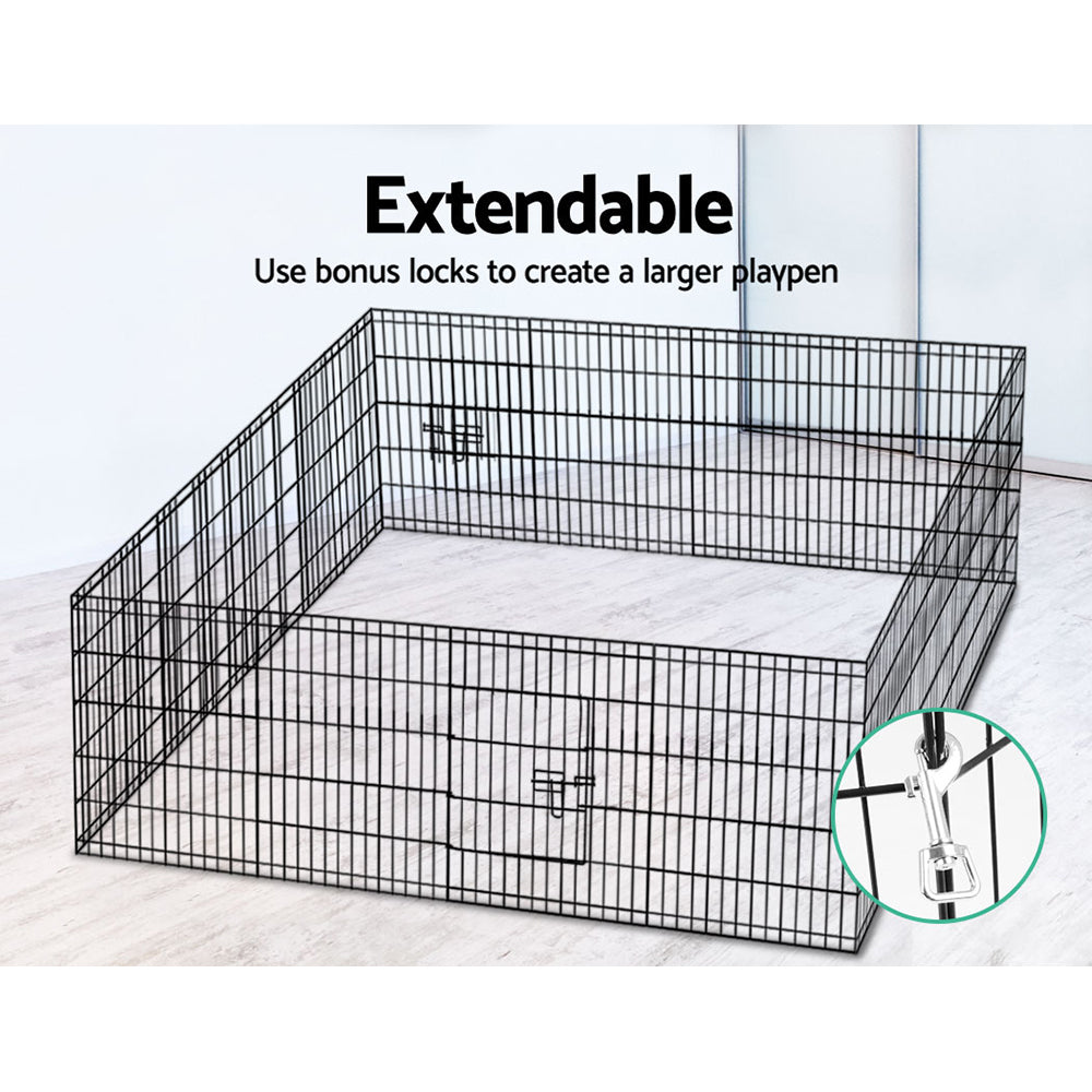 30" 8 Panel Dog Playpen | Pet Fence Exercise Cage Enclosure Play Pen
