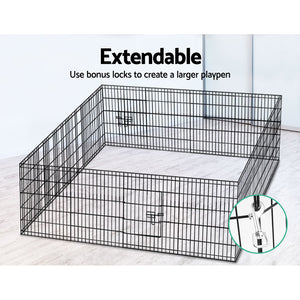 30" 8 Panel Dog Playpen | Pet Fence Exercise Cage Enclosure Play Pen