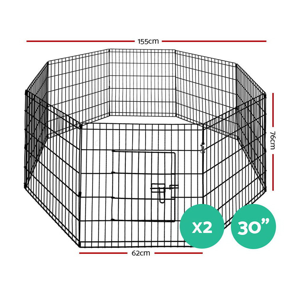 2x30" 8 Panel Dog Playpen | Pet Fence Exercise Cage Enclosure Play Pen