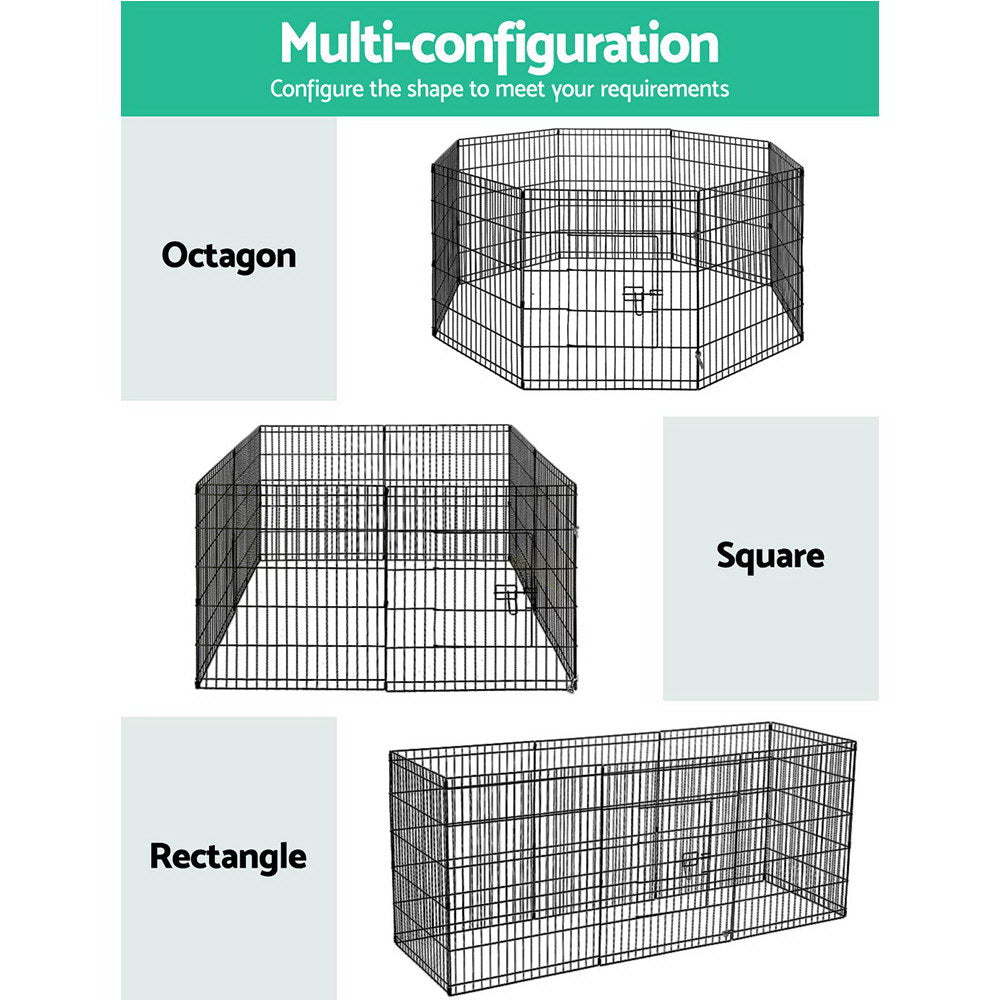 2x30" 8 Panel Dog Playpen | Pet Fence Exercise Cage Enclosure Play Pen