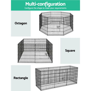2x30" 8 Panel Dog Playpen | Pet Fence Exercise Cage Enclosure Play Pen