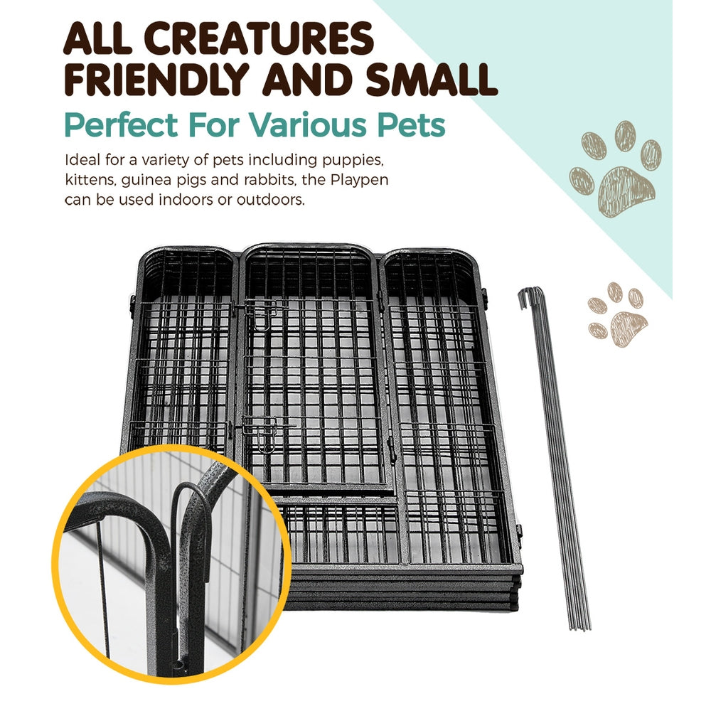 40" 8 Panel Dog Playpen | Pet Exercise Cage Enclosure Fence Play Pen