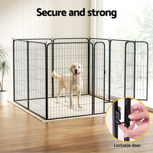 i.Pet Dog Playpen 48" | 8 Panel Puppy Fence & Kennel | Indoor & Outdoor Pet Enclosure