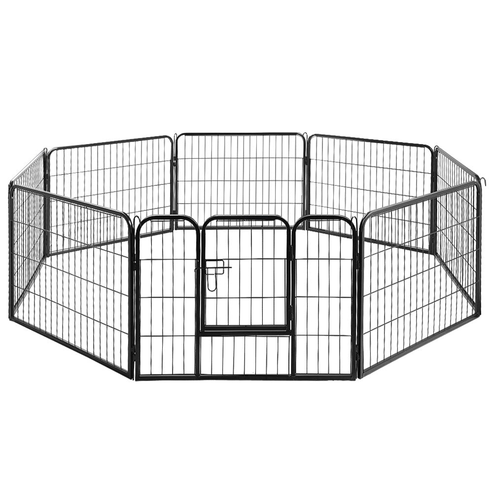 24" 8 Panel Dog Playpen | Pet Exercise Cage Enclosure Fence Play Pen
