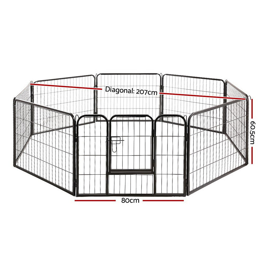 24" 8 Panel Dog Playpen | Pet Exercise Cage Enclosure Fence Play Pen