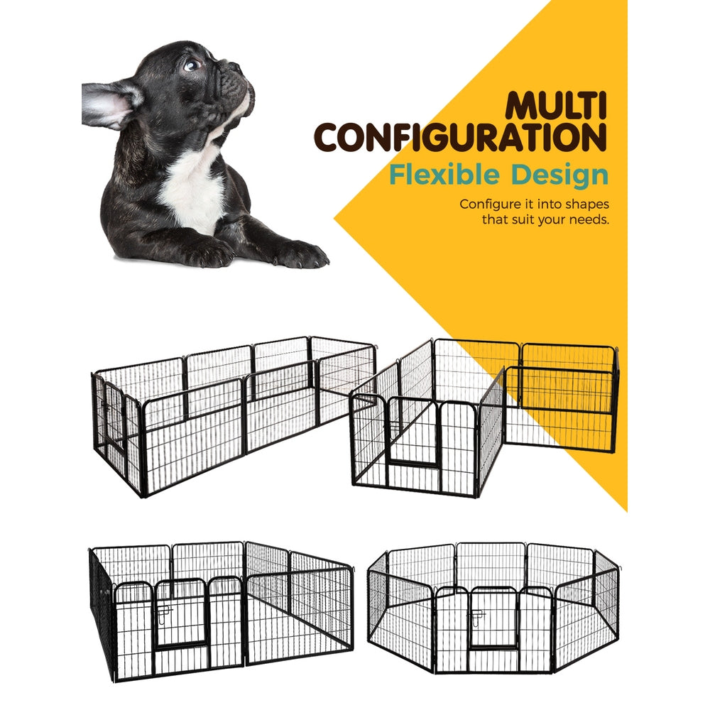 24" 8 Panel Dog Playpen | Pet Exercise Cage Enclosure Fence Play Pen