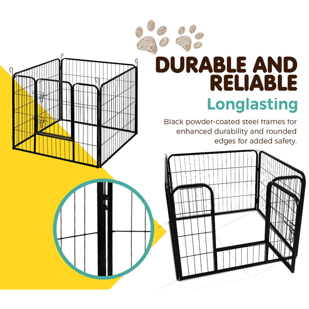 24" 8 Panel Dog Playpen | Pet Exercise Cage Enclosure Fence Play Pen