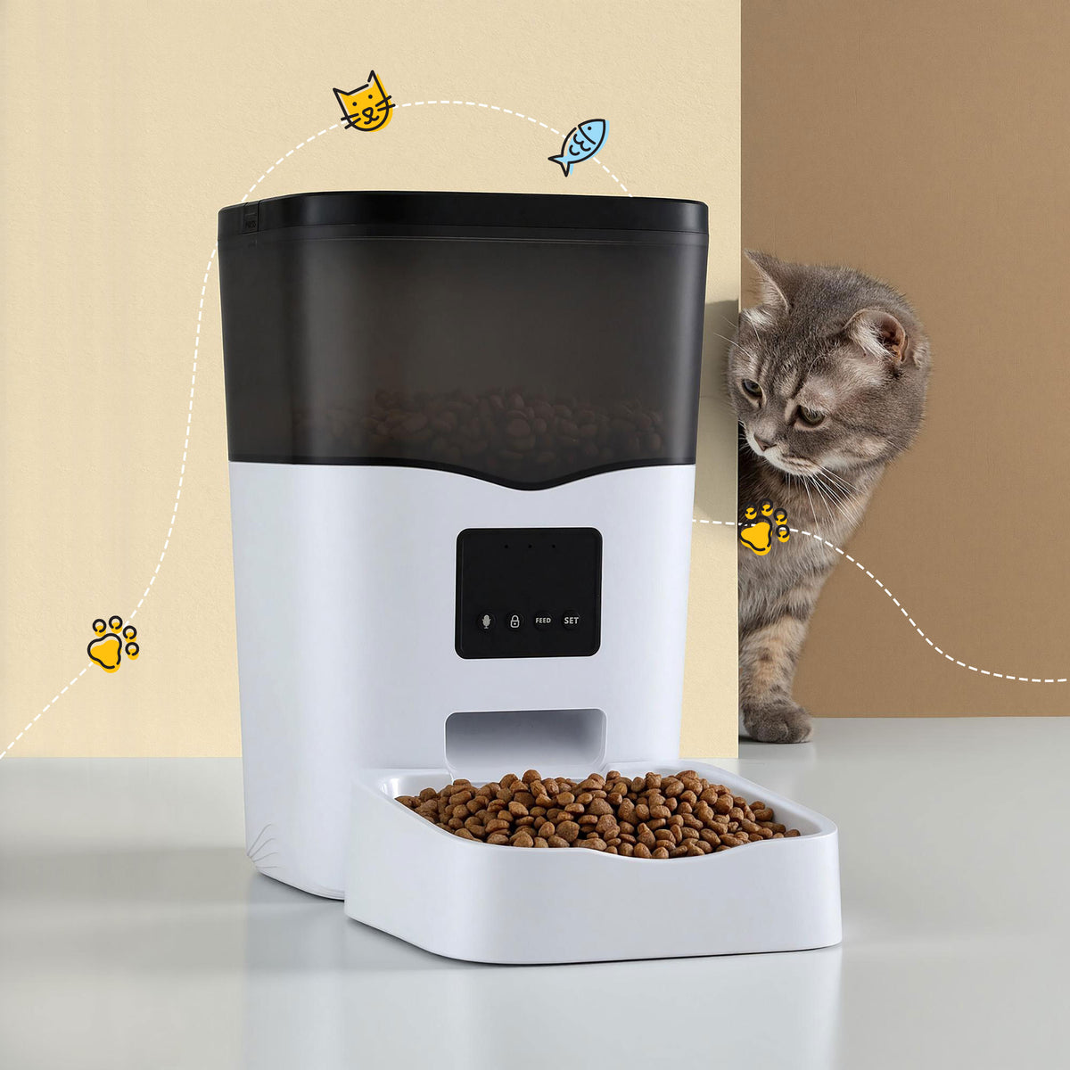 Automatic Pet Feeder | WiFi Smart Food Dispenser | 3L | Dog & Cat
