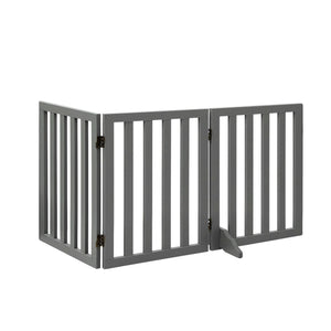 i.Pet Dog Gate Playpen Enclosure 3 Panels Pet Door Fence Wooden Play Pen Stair