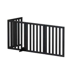 i.Pet Dog Gate Playpen Enclosure 4 Panels Pet Door Fence Wooden Play Pen Stair