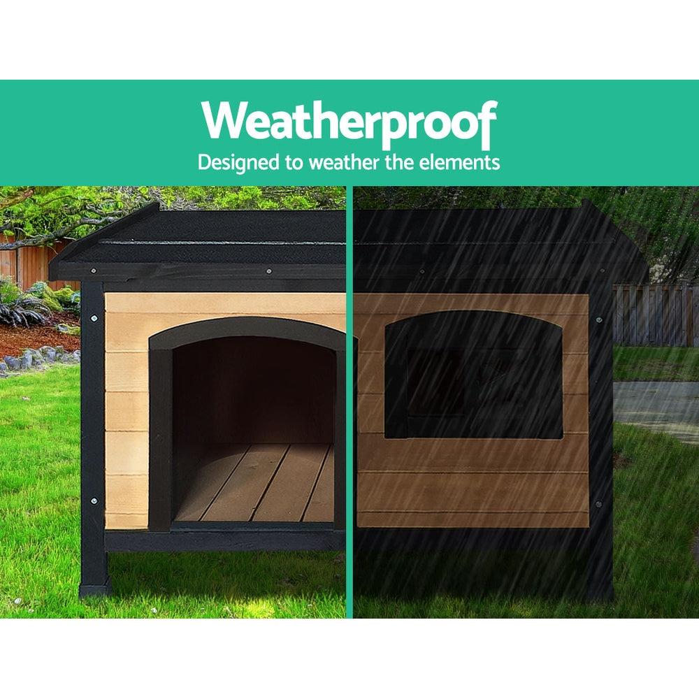 Dog Kennel Large | Wooden Outdoor Indoor House Pet Puppy Crate Cabin Waterproof