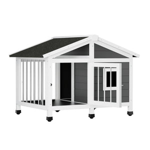 Dog Kennel House | Large Wooden Outdoor Pet Kennels Indoor Puppy Cabin Home