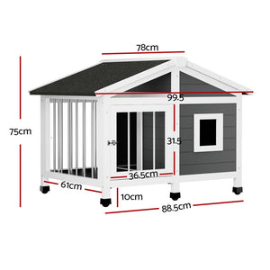 Dog Kennel House | Large Wooden Outdoor Pet Kennels Indoor Puppy Cabin Home