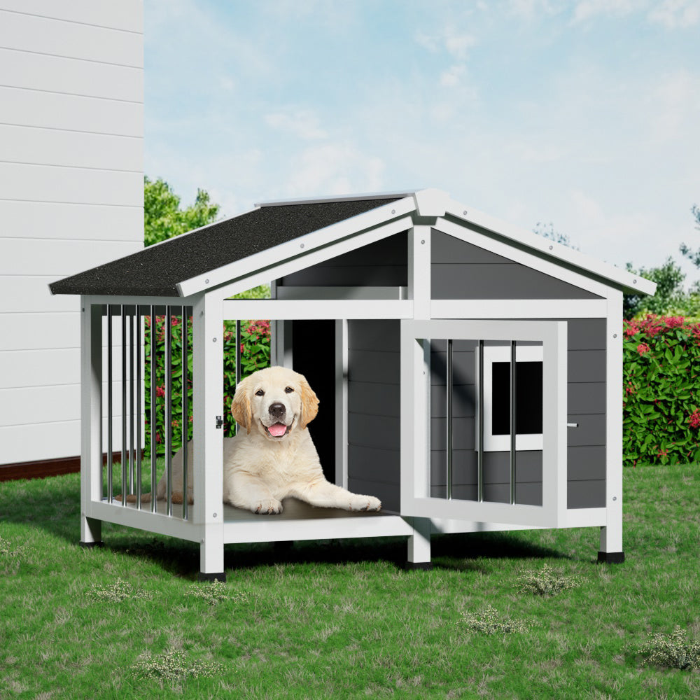Dog Kennel House | Large Wooden Outdoor Pet Kennels Indoor Puppy Cabin Home