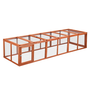 Wooden Chicken Coop | Large Outdoor Rabbit Hutch | Brown