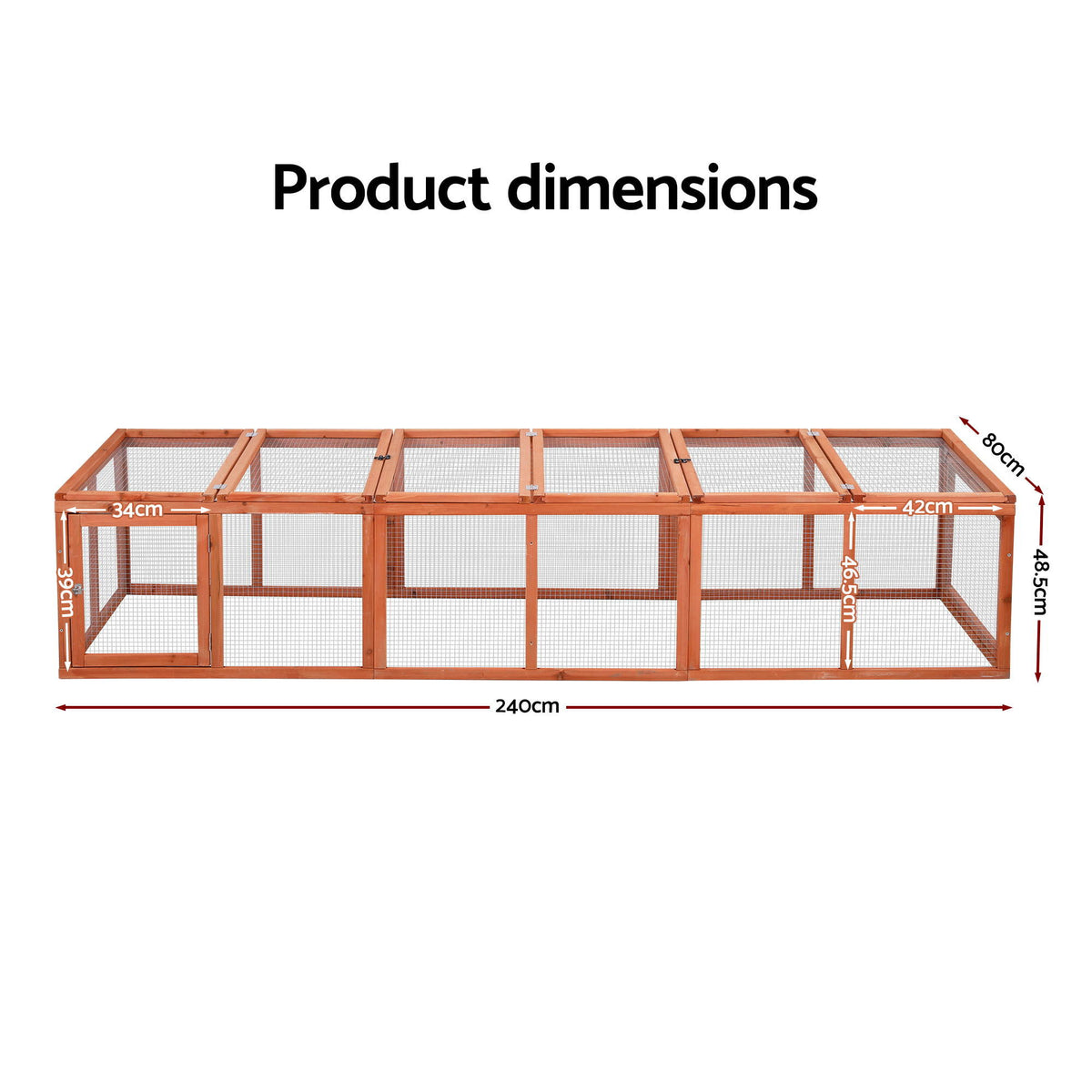 Wooden Chicken Coop | Large Outdoor Rabbit Hutch | Brown