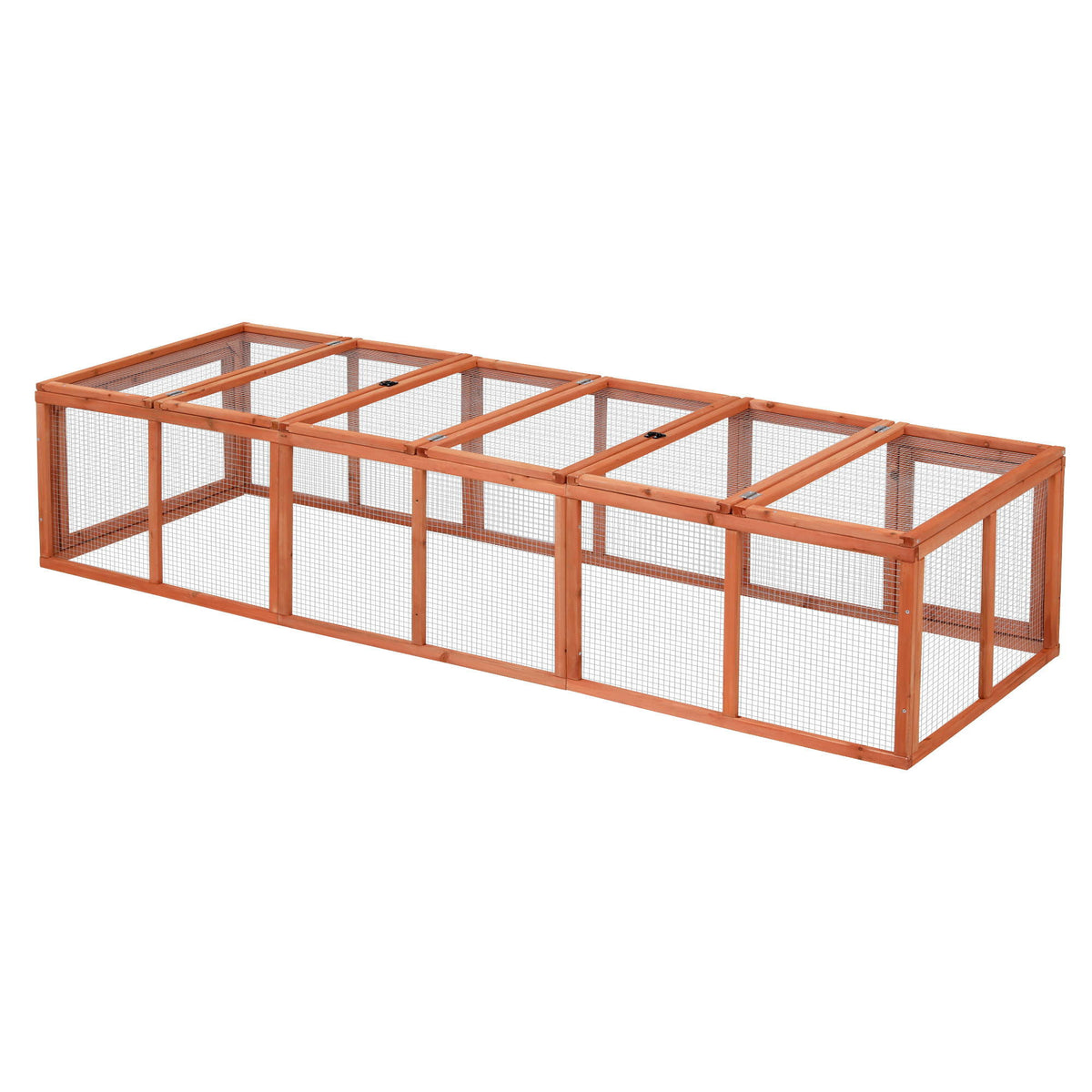 Wooden Chicken Coop | Large Outdoor Rabbit Hutch | Brown