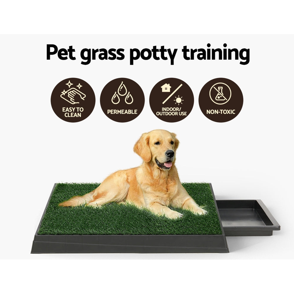 Pet Training Pad | Dog Potty Toilet Large Loo Portable with Tray Grass Mat