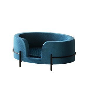 Pet Bed Dog Sofa Lounge | Cat Calming Couch Raised Blue