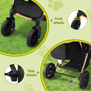 Pet Stroller Pram | Large Dog & Cat Carrier | Foldable 4-Wheel Pushchair