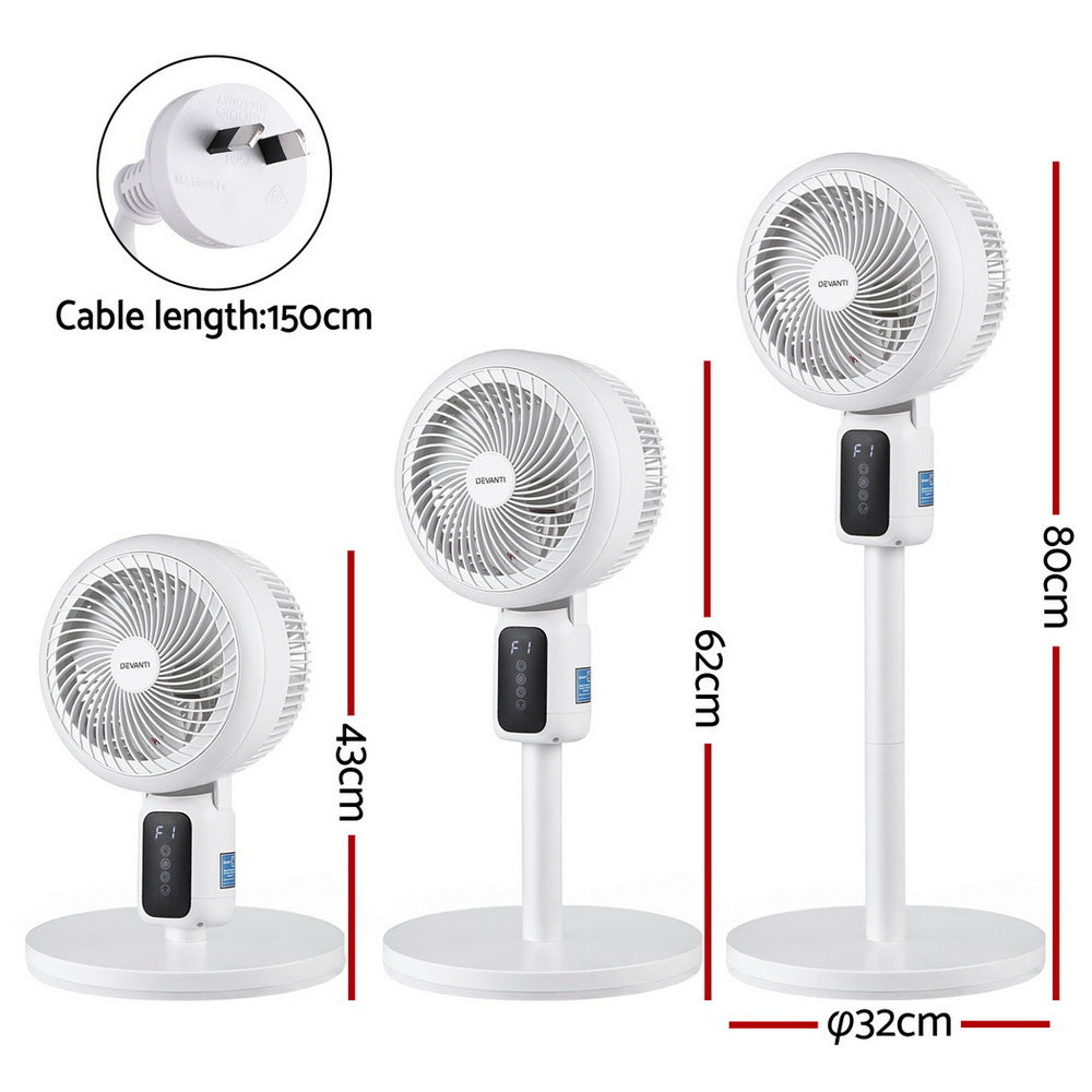 Pedestal Fan | Remote Control | 3 Speed | 12H Timer | Height Adjustable