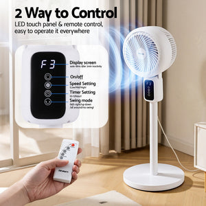 Pedestal Fan | Remote Control | 3 Speed | 12H Timer | Height Adjustable
