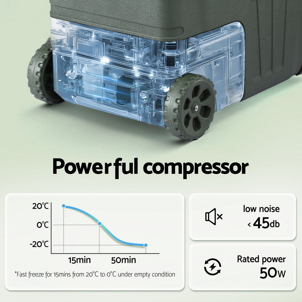 Glacio Portable Fridge 50L | Camping & Bar Fridge Freezer | 12V/24V/240V | Travel & Outdoor